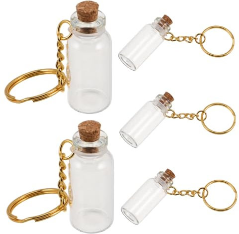 ERINGOGO 5pezzi Bottiglia Decorativa Con Tappo Sughero Piccola Per Bomboniere Festa e Decorazioni Mini Bottiglia Trasparente Con Coperchi Contenitori Vuoti