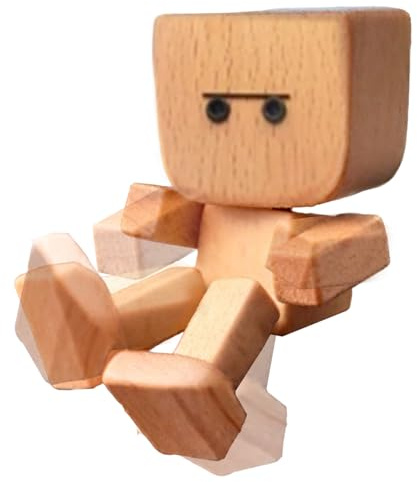 Mimoqk - Figura de madera para hombre, oscilante, diseño de muñeca de pie temblantes, decoración de salpicadero para coche, oficina, hogar, salón, dormitorio