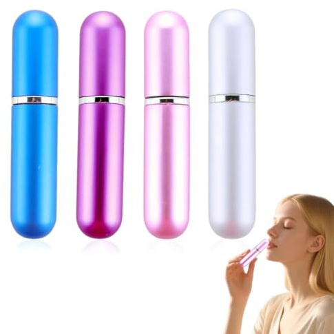 UIEXAY 4 Piezas Inhalador Nasal, Inhaladores Nasales,Buena Higroscopicidad Rellenables Para Aromaterapia Tubos De Aceite Esencial Varillas Vacías Aromáticas(4Colores)