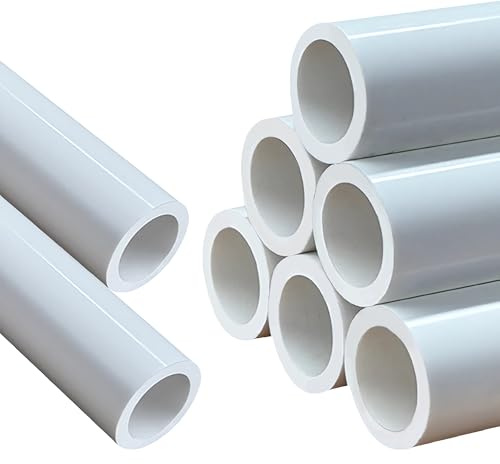 LESSO 3/4 Inch PVC Pipe 7L, Industrial 3/4 PVC Pipes for Home DIY Greenhouse Garden Farm Workshop Furniture Grade Indoor Outdoor, White SCH40