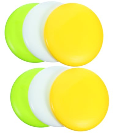 MOTHNUR Lot De 6 Disques De Golf en Plastique Grand Format Blanc Jaune Vert, Kit Disc Golf pour Débutants Mini Marqueurs, Équipement Léger pour Entraînement Et Jeu Extérieur