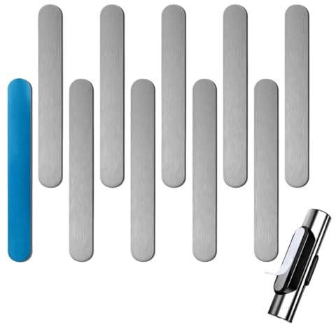 10pcs Adhesive Metal,Magnetic Strips Self Adhesive,Sticky Magnetic Pads,Ma-Gnetic Tape,Mag-Netic Strips With Adhe-Sive Backing Magnet,Fridge Adsorption Steel Plate,Phone Case Strips,For Retail Display