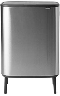 Brabantia Bo Touch Bin Hi - 60L Inner Bucket (Matt Steel Fingerprint Proof) Large Waste Kitchen Bin - Soft-touch