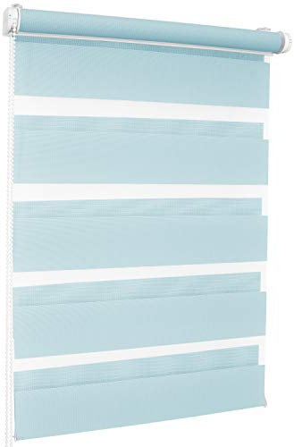 Rollmaxxx Duo-Rollo Doppelrollo Klemmfix ohne Bohren (55 x 150 cm, Blau)