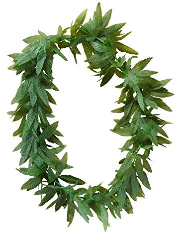 Hawaii Cannabis Kette Mary Jaane Hanf Rastaman Hippie Festival Beach-Party Hals-Schmuck Kostüm-Zubehör Dekoration