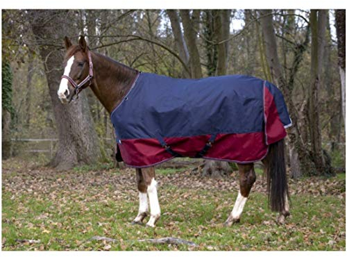 Stalldecke TYREX 1200D EquiTheme Marineblau/Bordeauxrot 135cm
