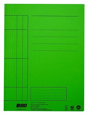 Original BIGO 10 Stück Schnellhefter Aus Karton grün TINCTA | Einschlagmappe | Ordnungsmappe | Dokumentenmappe | Umlaufmappe | Ideal für Büro,Schule und mobile Organisation |