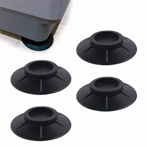 4 Stück Schwingungsdämpfer Waschmaschine, Universal Antivibrationsmatte Waschmaschine Rutschfeste Fußpolster, Schwingungsdämpfer Antirutsche Vibrationsdämpfer für Waschmaschinen und Trockner (Schwarz)