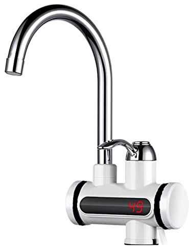 Instant Hot Water Tap, Electric Instant Water Heater Boiling Water Tap, 220V Water Heaters Faucet Fast Hot Water Tap with LED Digital Display for Kitchen Facilities(British Plug)