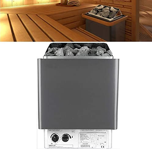QWAXTRIW Electric Heater Home Sauna,Stainless Steel Sauna Oven for Home Bathroom Finnish Electric Sauna Heater Sauna Set Wall Mount Installation (4.5KW) (9KW)
