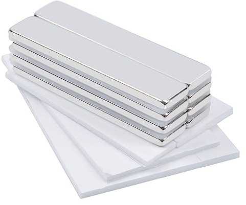 Aenienoe Neodymmagnet, stark, rektangulär 50 x 10 x 3 mm, magneter, stora, starka, självhäftande magneter, självhäftande magneter för magnettavla, köksskåp, hantverkmagneter, 8 stycken magneter
