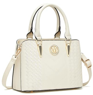 Miss Lulu Handtasche Damen Mittelgroß Henkeltasche Elegante Schultertasche Tasche für Damen mit Lychee Muster damenhandtasche aus PU Leder mit Abnehmbarer Schultergurt