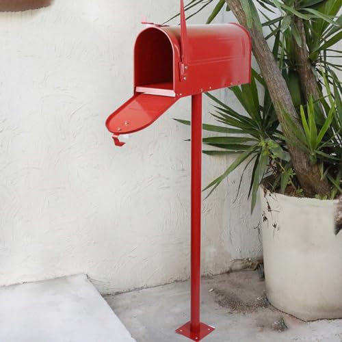 Grande boîte aux lettres de style américain rouge pour l'extérieur résistant aux intempéries Boîte aux lettres idéale pour maison de ville ou jardin