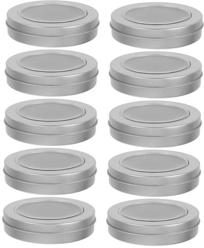 GLEAVI 10piezas Caja De Lata Con Forma Dulces Cajas Redondas Para Dulces Galletas y Contenedores Portátiles De Hierro Para Guardar Fiestas