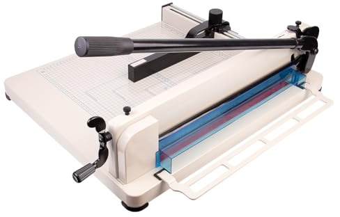 Professioneller Stapelschneider A3, Guillotine Papierschneider 400 Blatt, Heavy Duty Stapelschneider mit doppeltem Sicherheitsschutz zum Schneiden von Papier, Leder, PVC, Vliesstoffen
