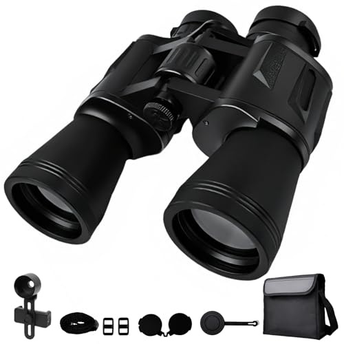 Prismáticos de 20 x 50 alta potencia HD – Prisma BAK4 y lente FMC – Compactos y impermeables para adultos y niños – Ideal para observación de aves, fútbol y senderismo