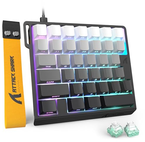 MAMBASNAKE ATTACK SHARK M36 HE Tastiera Gaming Monoposto 8000Hz Rapid Trigger, 36 Tasti Cablati Interruttore Magnetico, Precisione RT 0,01mm, SOCD & DKS, Retroilluminazione RGB, PC/Mac, Chiaro Di Luna