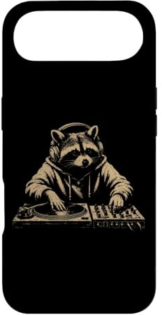 Carcasa para iPhone Air Vintage Raccoon DJ Tocadiscos Divertido Amante de la música Humor Animal