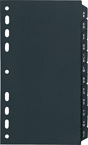 rido/idé 7065812 A-Z-Register (aus Hartfolie , für A 5 Ringbuch/Timer/Timing 1, 12-teilig) schwarz