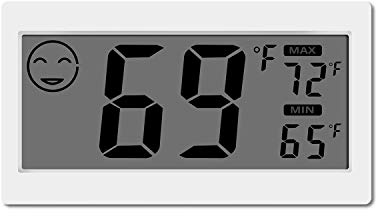 Digital Thermometer Indoor Hygrometer Room Temperature Monitor Humidity Gauge with Big Screen Stand Wall Hanging Magnet Greenhouse House Kitchen Car