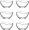 JANTI Juego de 6 cuencos de cristal de 310 ml para servir – cuencos de postre de cristal, ensaladera y elegante cuenco de cristal – Ideal para ensaladas, salsas, helados y postres cuencos