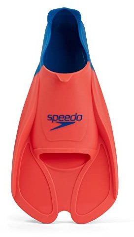 Speedo Unisex Biofuse Flossen für Schwimmtraining | Bequeme Passform | Ergonomisches Design | Schwimmtraining Fluro Tangerine/Poolblu/Bluflm 4-5