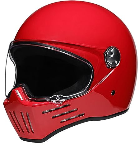 BGGNG Casco Integral De Moto Estilo Retro, ECE Homologado, M=57-58cm