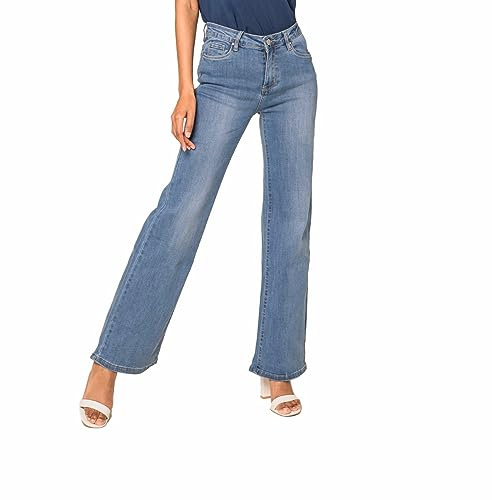 Nina Carter P080 Jean évasé Bootcut pour femme, taille haute, stretch, jean à pattes d'éléphant, XS