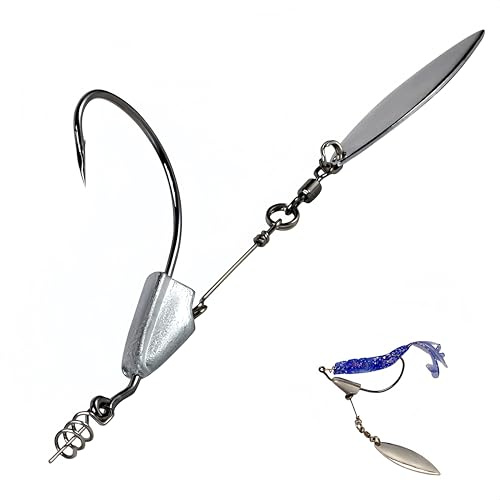 DAYUYUE 10 Stück 9.5g jigköpfe Spinmad Jigkopf für Gummifische JigKopf-Spinner Schwenklöffelköder Weichköder kann installiert Werden Süßwasser-Meerwasser