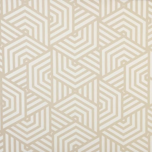 Kt KILOtela - Tela Loneta Estampada, Decoración, Tapizar, Cojines, Cortinas, Colchas, Bolsos, Manteles, 100 cm Largo x 280 cm Ancho, Geométrico, Oslo, Beige - 1 Metro