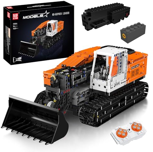 Mould King 17054 Technik ferngesteuert -Erdmännchen-Lader MOC-Elektrisch Bulldozer Schwerlast-Baufahrzeug (1423+ Teile) Bergbau-Lader Technologie Klemmbausteine Bausatz Traktor