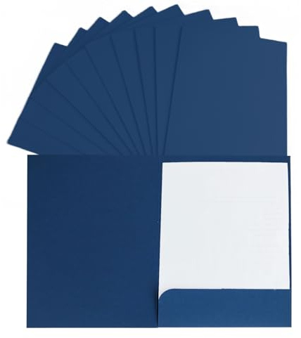 10 Pcs A4 Kraft Paper File Folder Book Pockets Project Folder Documents Folder Portfolio Paperwork Organiser Presentation Paper Organizer Pouch for Office School Home
