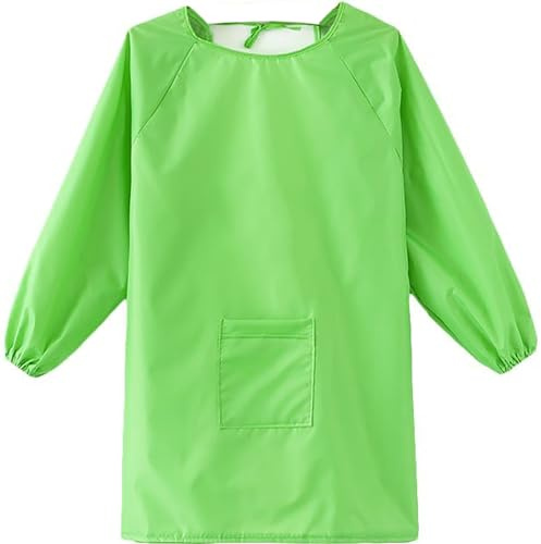 YeeHeen Art Smock Artist Painting Apron Waterproof Long Sleeve Smock with Pocket Green XXXL