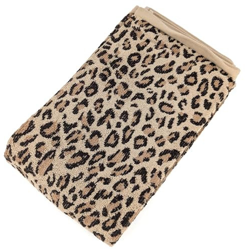 Linnea Duschtuch aus reiner Baumwolle, 70 x 140 cm, Kollektion Leopard, Beige