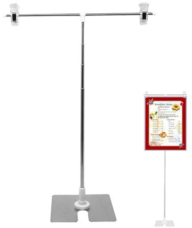 Helweet Porte Affiche Sur Pied, Support Publicitaire, Sol Petit Présentoir, Porte Affiche, Convient pour les Magasins, Mariages, Expositions, Affichages Publicitaires, Vente au Détail, Menus