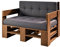 Lermowood Palettenmöbel Mp Sofa 120 x 80 x 40 cm Eiche | Europaletten Indoor und Outdoor Lounge Gartenmöbel Holz Gartenmöbel Set Lounge Möbel Terrasse Balkon Loft Stil Paletten