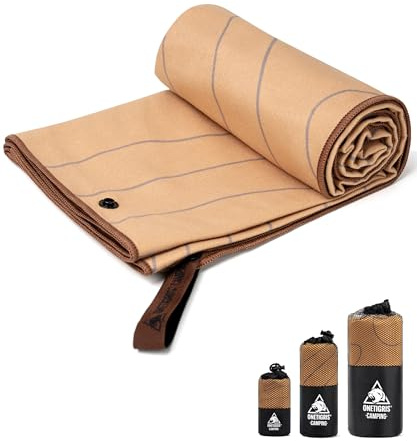 OneTigris Mikrofiberhandduk stor, perfekt som campinghandduk, sporthandduk, gym, resehandduk, kompakt och snabbtorkande, mikrofiberhanddukar för vandring, strand (158 × 78 cm)