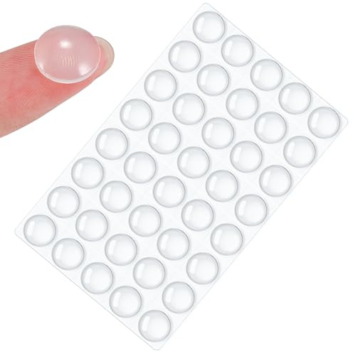 HNR 40 Tampons Caoutchouc Silicone Transparents 12,7×3,5mm Auto-adhésifs | Butées amortissantes antidérapantes insonorisantes absorbant chocs. Pour portes, meubles, tiroirs, sans traces collantes