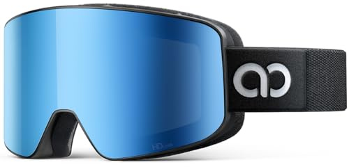 Lamicall Gafas de Esquí Hombre, Gafas Ski OTG - [Ultra HD & Antivaho Patentado] Máscara Snowboard para Mujeres & Hombres, Máscara Snow UV400 Protección, Correa Ajustable