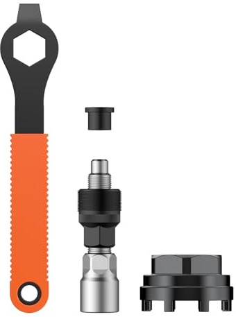 Pawfly Extraedor de Bielas, Herramienta Remoción, Tool Caja Dirección con Casquillo 8 Dientes, Llave y Tapa, Kit Reparación Bielas Square Taper Shimano e ISIS