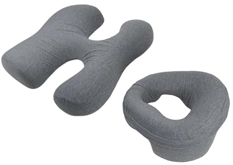 Juego de 2 almohadas de masaje boca abajo con almohada de pecho de espuma viscoelástica, diseño ergonómico, transpirable, para el estómago, dormir, spa, 17.7 x 17.3 pulgadas y 11.8 x 11.8 x 4.7