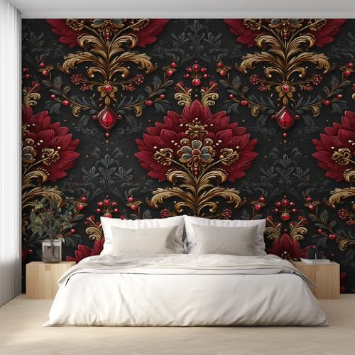 Genérico Papel Pintado Damasco Barroco, Papel Pintado Pared Floral Vintage de Decorativos del Hogar, para Salon Dormitorio Decoracion Pared, 352x250cm D&O117