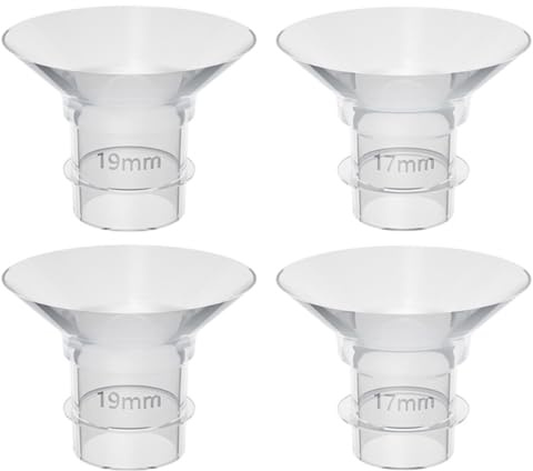 OSOLADY Inserts de Bride en Silicone Accessoires pour Pompe Mammaire pour Tire-lait Portable Vapeur et Micro-ondes 4 Pièces Tailles 17mm et 19mm Usage Féminin