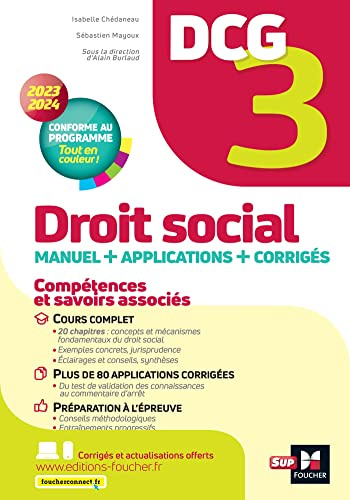 DCG 3 - Droit social - Manuel et applications - Millésime 2023-2024