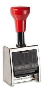 Trodat REINER Folioteur automatique REB6 monture Métal livré avec un encrier noir - hauteur caractères 4,5 mm