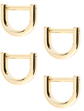 4 StüCk D-Ringe Schraube in SchäKel U Form D-Ringe FüR Taschen, Abnehmbare Schraube, Halbrund, Zinklegierung, 2.8cm, Gold