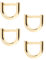 Artibetter Anelli Per Zaino D-ring a vite in ferro di cavallo a forma di u anello a D in pelle fai da te borsa portachiavi accessori portachiavi per cinturino 4 pezzi (oro) Ganci Per Borse