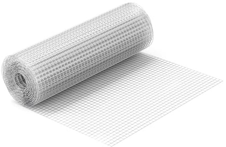 Wiltec Rete da voliera Maglie quadrate 25x25mm Rotolo da 25m alto 50cm In acciaio zincato