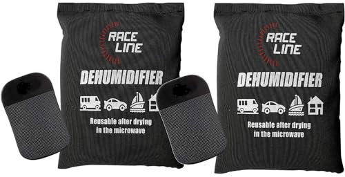 Almineez 2 x Reusable Silica Gel Car Dehumidifier - Damp Moisture Absorber Bag, Dry Air Automotive Dehumidifier, For Preventing Mould Fog Rust Mildew Condensation