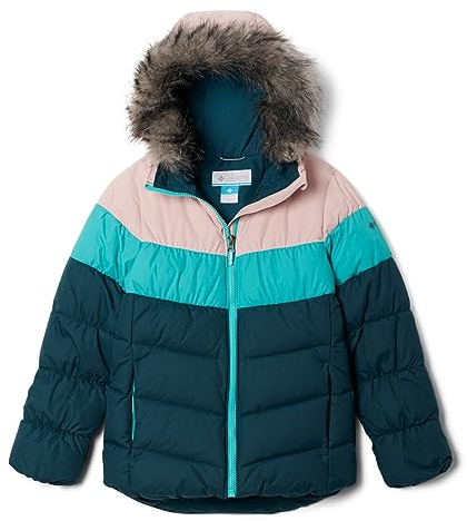 Columbia Girl's Arctic Blast Jacket, Ski Jacket, Night Wave/Bright Aqua/Dusty Pink, Size S